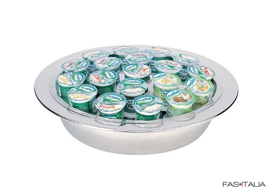 Porta yogurt refrigerato rotondo Inox