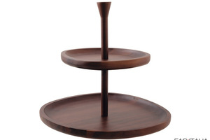 Alzata a 2 piani diam. 26,5 cm in legno d'acacia