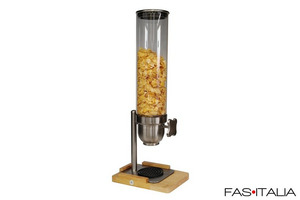 Dispenser portacereali con base in legno