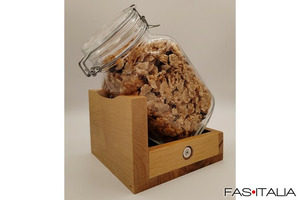 Barattolo portacereali con base in legno