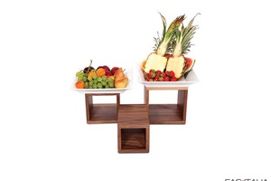 Set tre cubi in legno noce