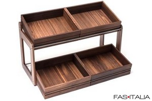 Espositore legno multilivello 4x 1/2 GN