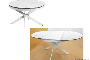 Tavolo tondo piano vetroceramica allungabile
