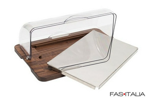 Vassoio noce con cloche dimensioni ridotte