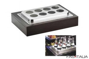 Portabottiglie refrigerato legno/inox