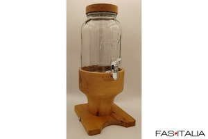 Dispenser di succhi con base in legno Dispenser di succhi con base in legno