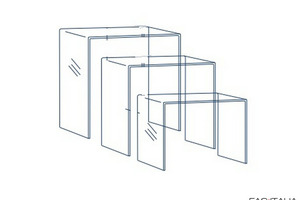 Alzata in plexiglass trasparente cm 31x25xh25