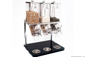 Dispenser triplo inox cromato per semini Dispenser triplo inox cromato per semini
