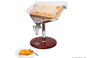 Dispenser miele con supporto favo e raccoglitore Dispenser miele con supporto favo e raccoglitore