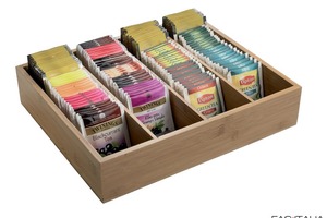 Portabustine-posate 4 scomparti in bamboo naturale Portabustine-posate 4 scomparti in bamboo naturale