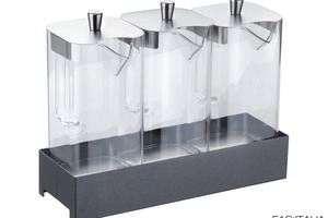 Set caraffe per succo o cereali con base d'acciaio Set caraffe per succo o cereali con base d'acciaio
