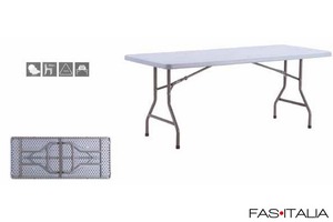 Tavolo in polietilene gambe pieghevoli 183x75 Tavolo in polietilene gambe pieghevoli 183x75