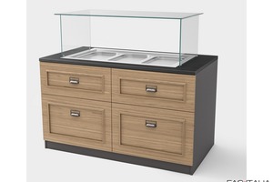 Mobile per buffet 150 cm Top con banco freddo ventilato Mobile per buffet 150 cm Top con banco freddo ventilato