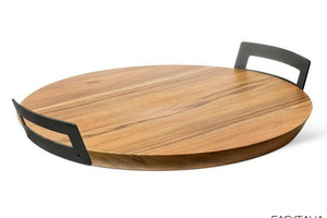 Tagliere tondo in legno con maniglie Tagliere tondo in legno con maniglie